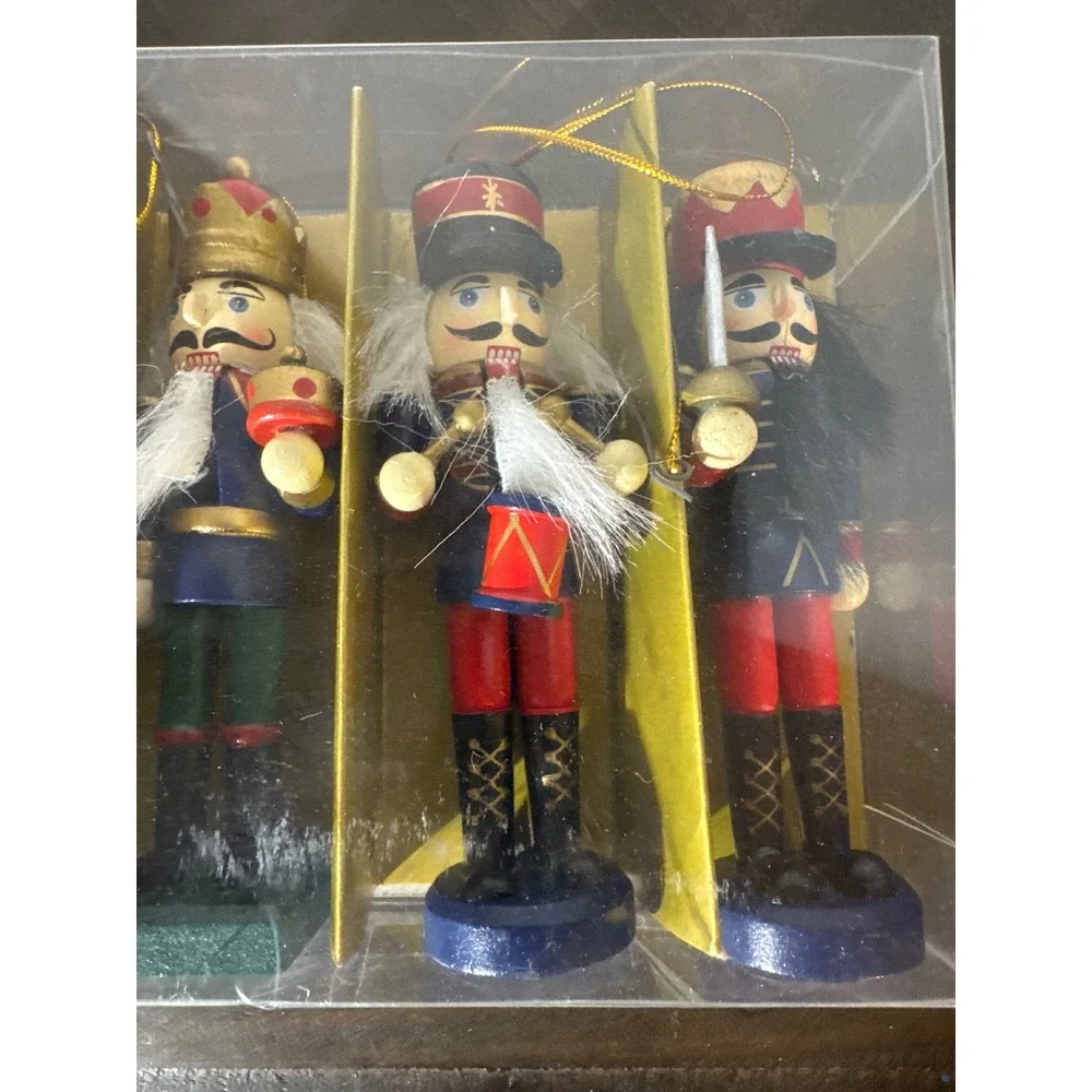 Lucerne North America Wooden Nutcracker Ornaments Set of 6 Christmas Decor 5in